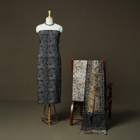 Hand batik cotton 3pc unstitched dress material 32