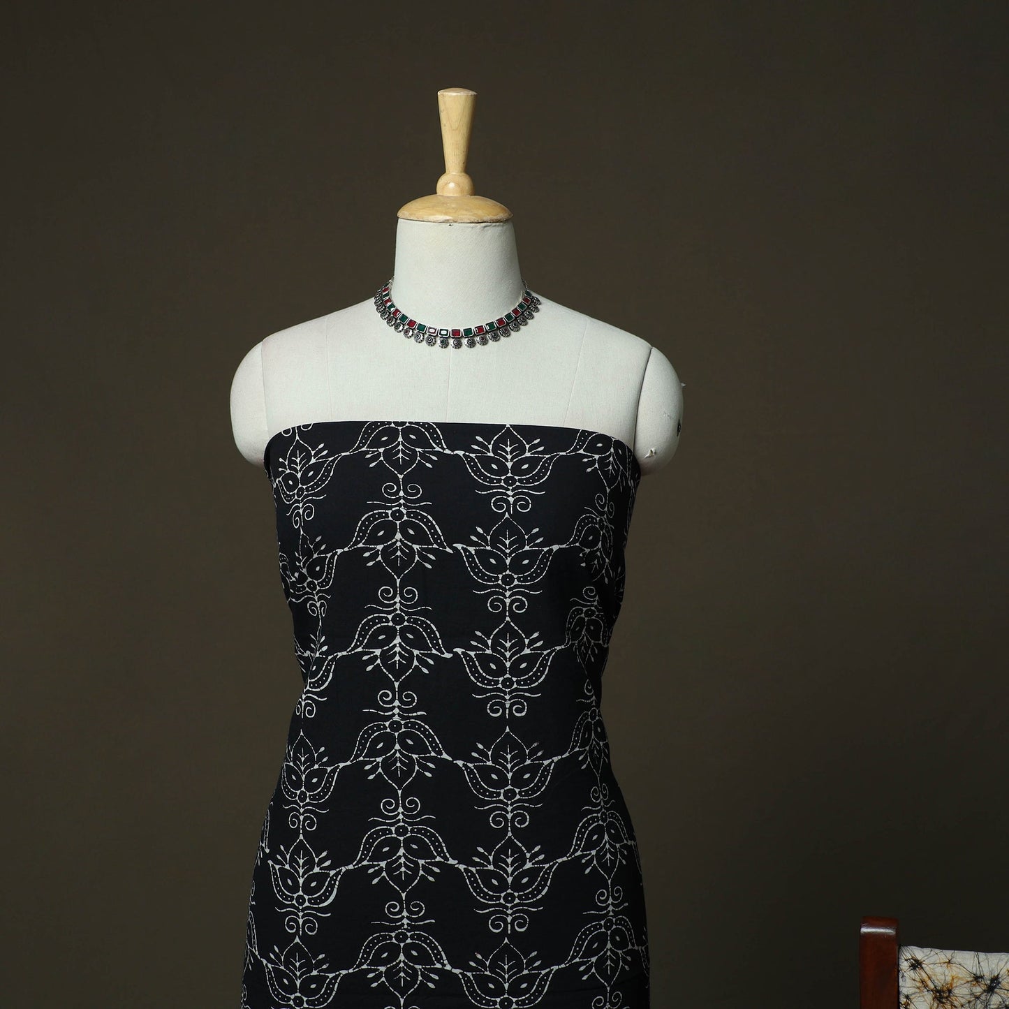 Hand batik cotton 3pc unstitched dress material 42