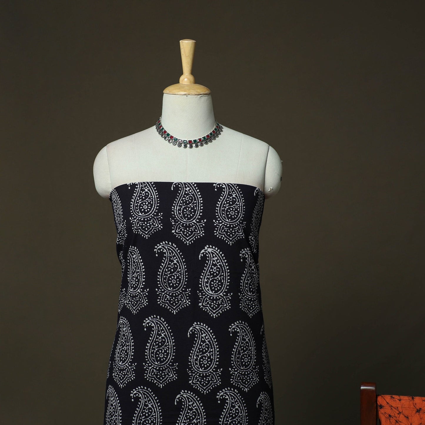 Hand batik cotton 3pc unstitched dress material 43