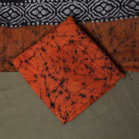 Hand batik cotton 3pc unstitched dress material 43