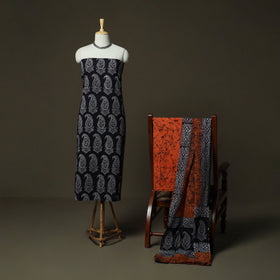 Hand batik cotton 3pc unstitched dress material 43