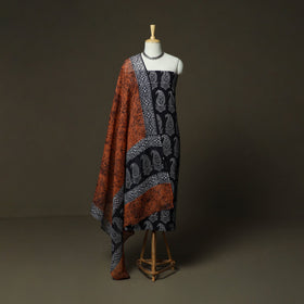 Hand batik cotton 3pc unstitched dress material 43