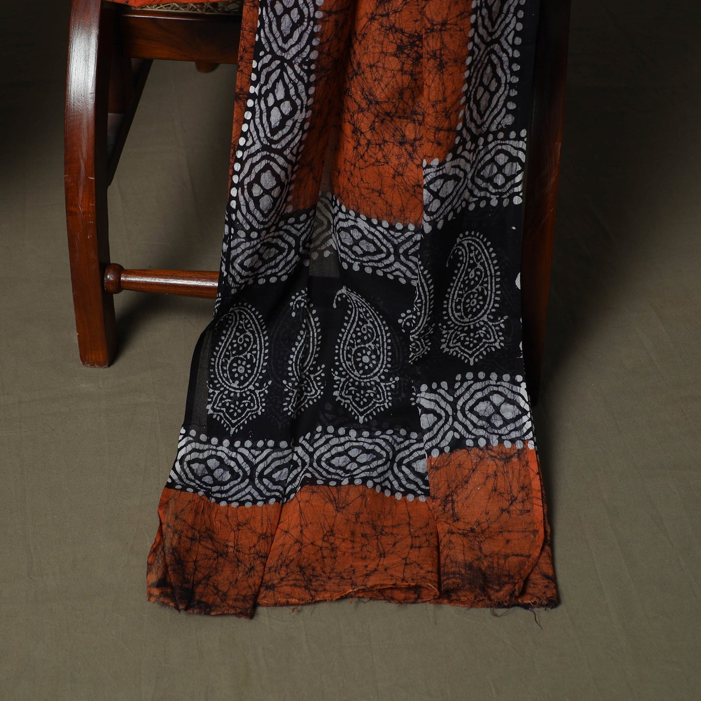 Hand batik cotton 3pc unstitched dress material 43