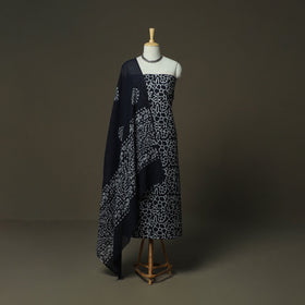 Hand batik cotton 3pc unstitched dress material 51