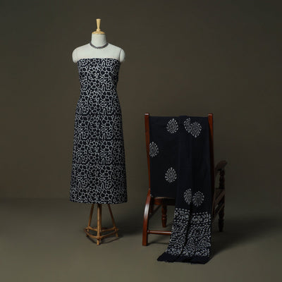 Hand batik cotton 3pc unstitched dress material 51