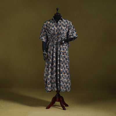 Hand batik cotton long kaftan 02 - handcrafted