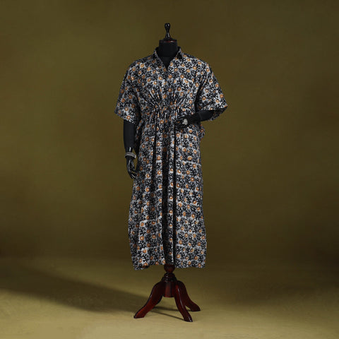 Hand batik cotton long kaftan 02 - handcrafted