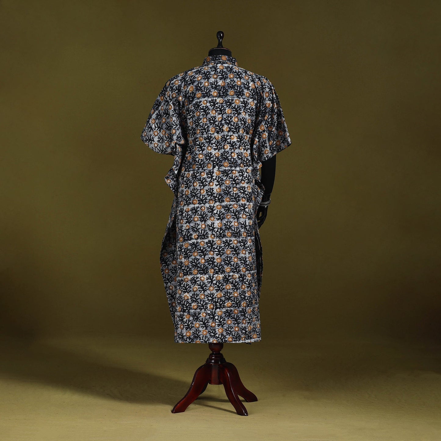 Hand batik cotton long kaftan 02 - handcrafted