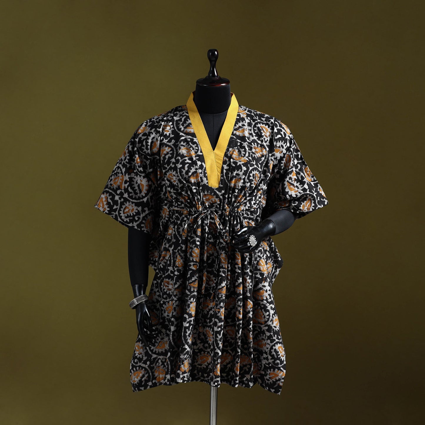 Hand batik cotton medium kaftan 48 - handcrafted