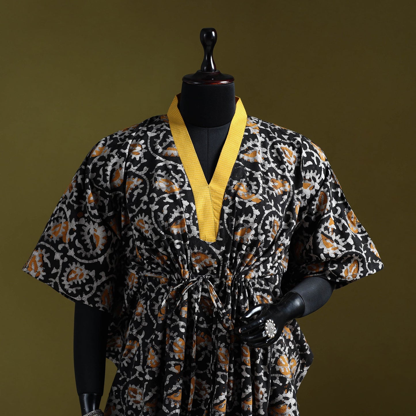 Hand batik cotton medium kaftan 48 - handcrafted