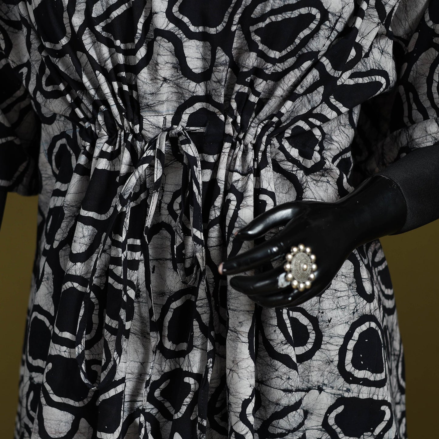 Hand batik cotton medium kaftan 56 - handcrafted