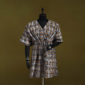 Hand batik cotton medium kaftan 65 - handcrafted
