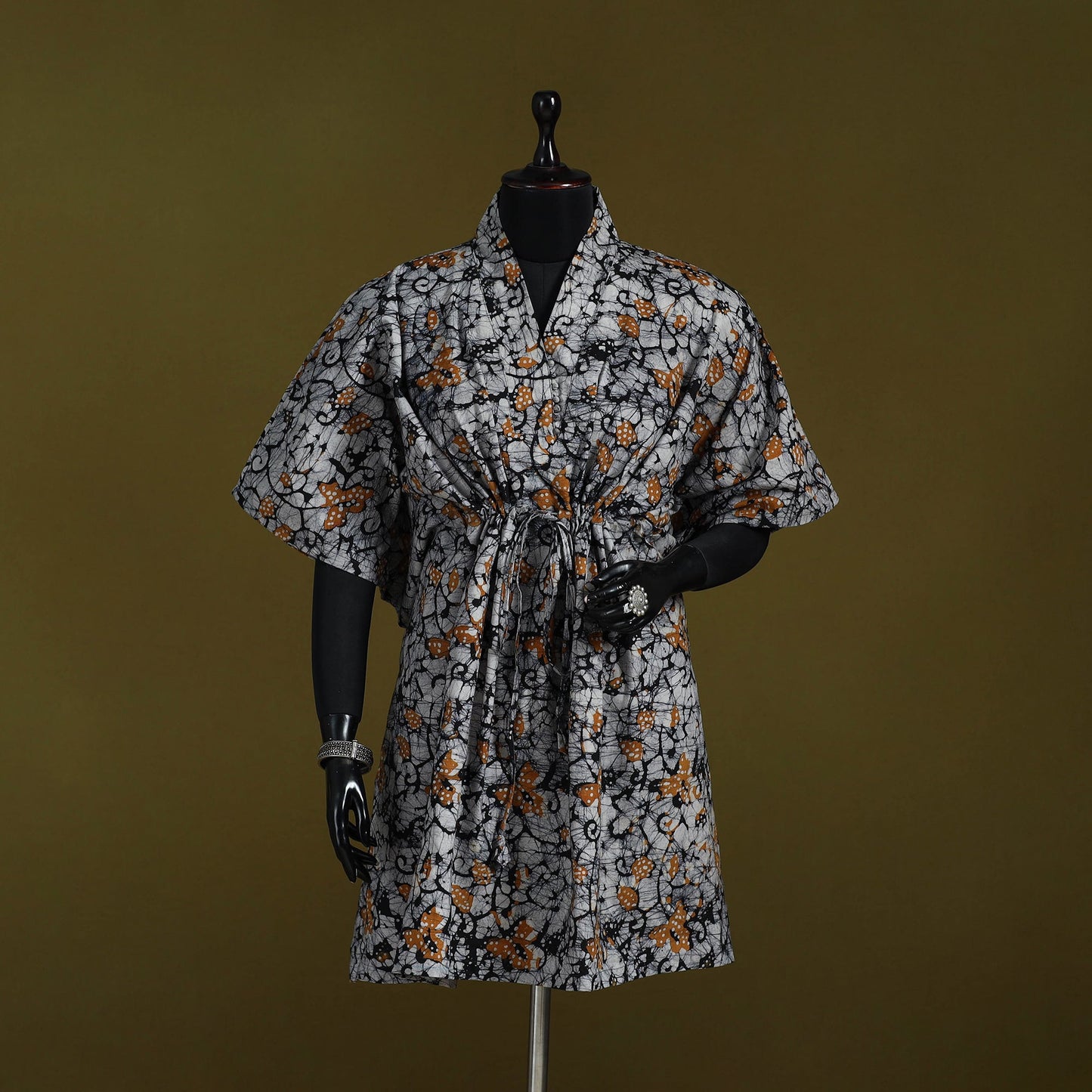 Hand batik cotton medium kaftan 68 - handcrafted