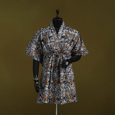 Hand batik cotton medium kaftan 68 - handcrafted