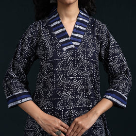 Hand batik cotton suit set with dupatta for women 12