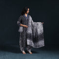 Hand batik cotton suit set with dupatta for women 12