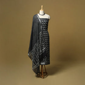 Hand batik linen 3pc unstitched dress material 28