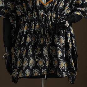 Hand block batik print patchwork cotton kaftan (short) 33