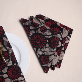 Hand block batik print table napkins (set of 4) 07