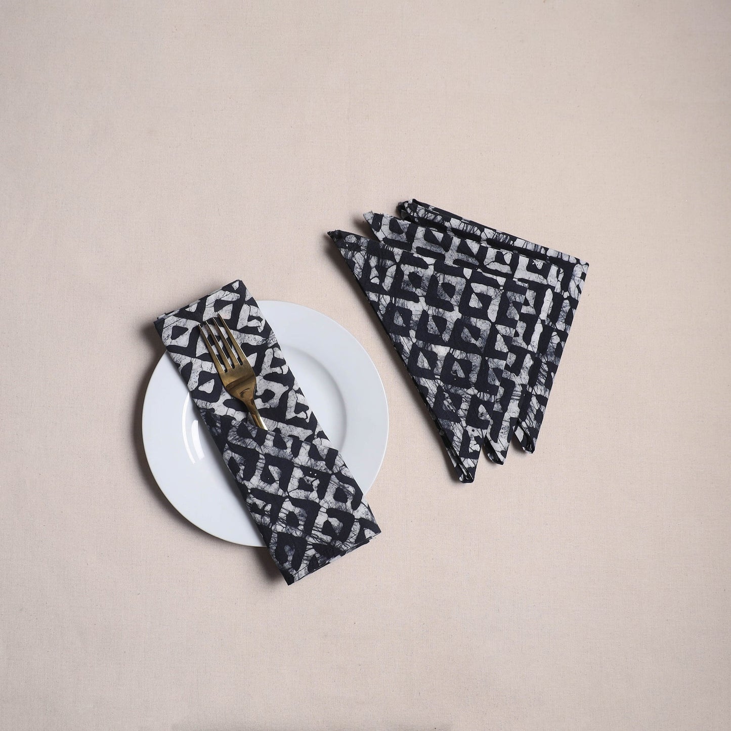 Hand block batik print table napkins (set of 4) 13