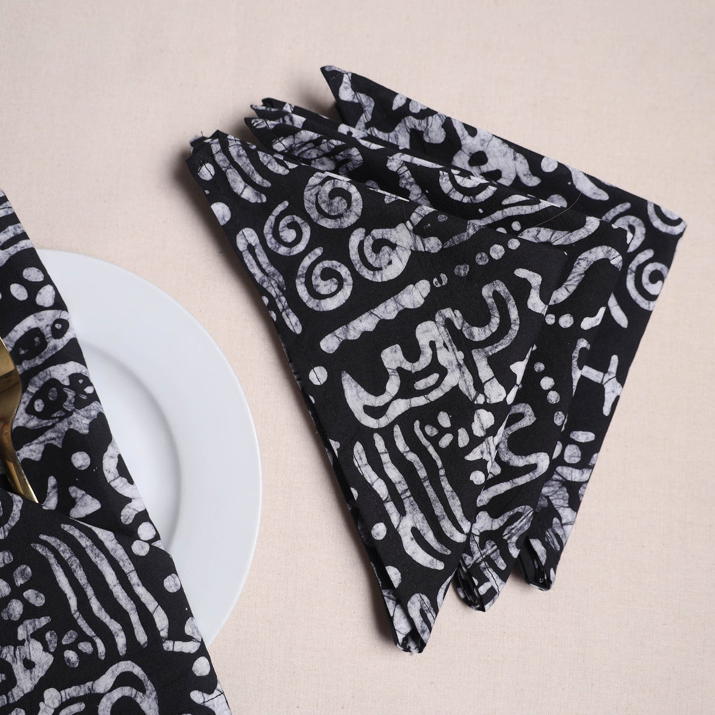 Hand block batik print table napkins (set of 4) 21