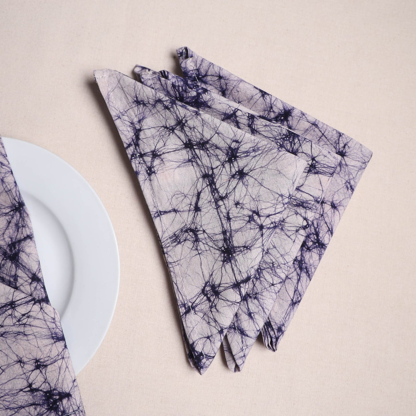 Hand block batik print table napkins (set of 4) 22