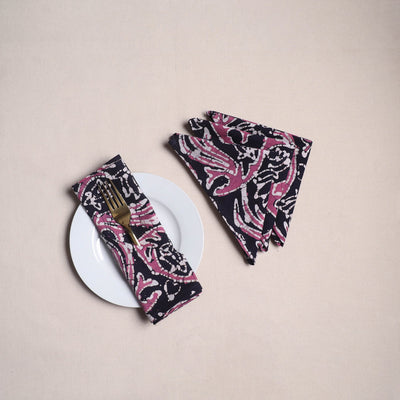 Hand block batik print table napkins (set of 4) 24