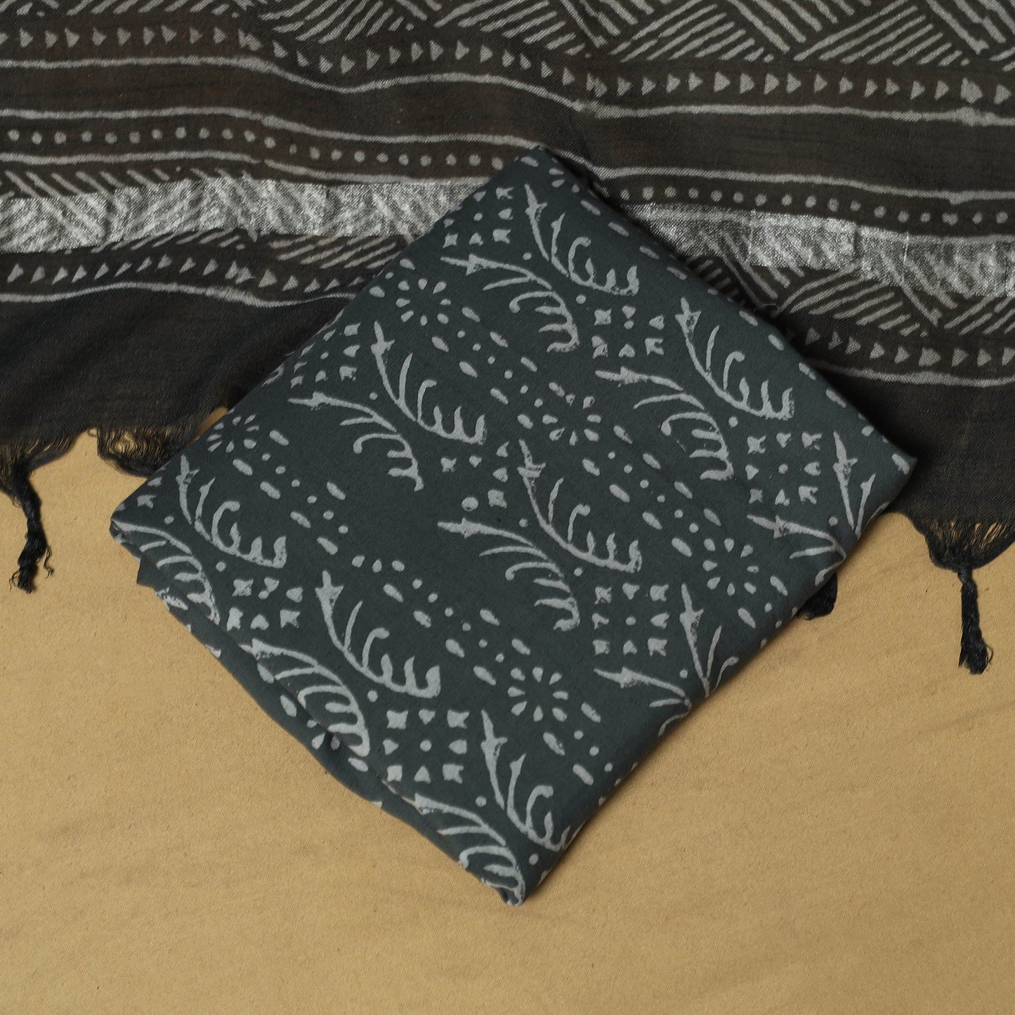 Hand jaipur linen 3pc unstitched dress material 26