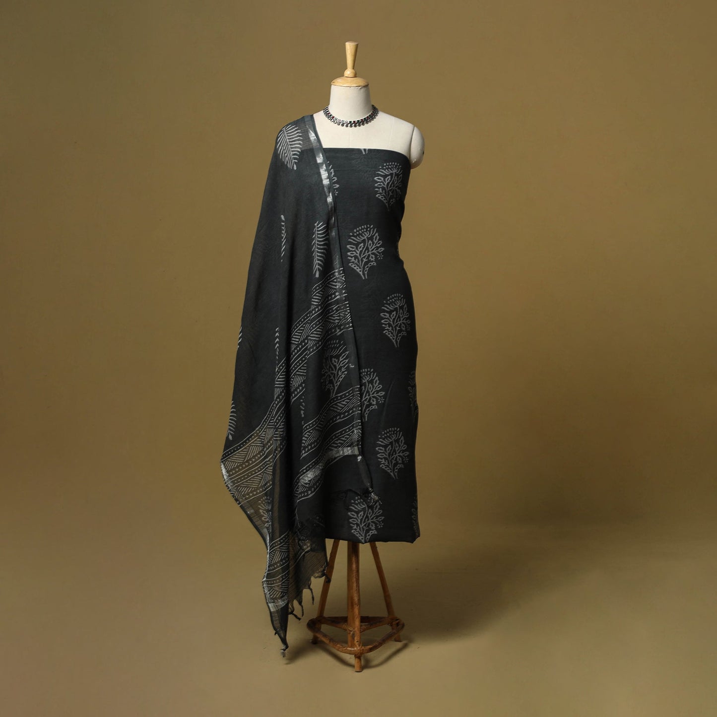 Hand jaipur linen 3pc unstitched dress material 26