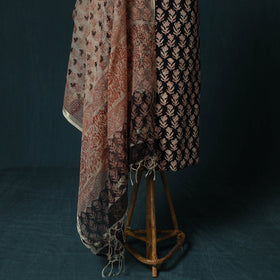 Hand block print bagru cotton 3pc unstitched dress material