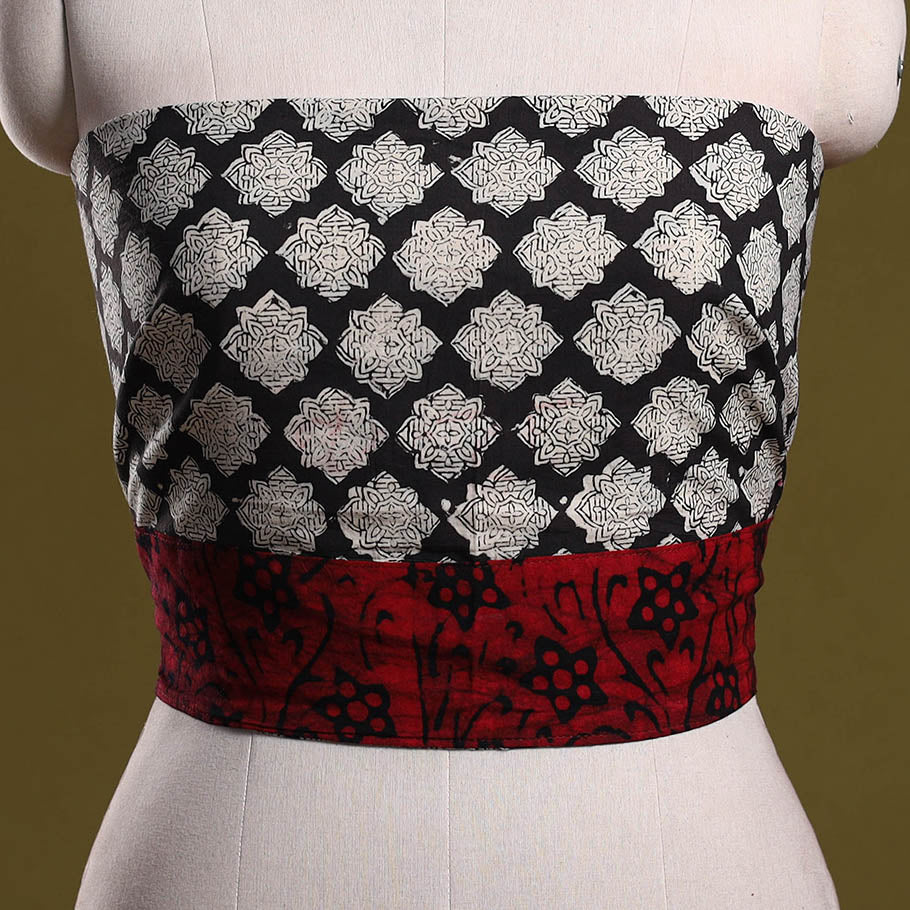 Hand block print cotton bagru blouse piece 57 - handcrafted