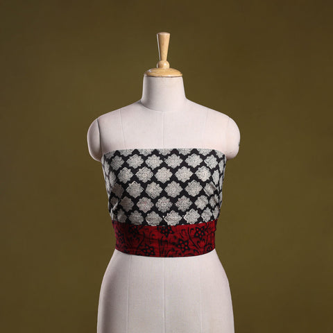 Hand block print cotton bagru blouse piece 57 - handcrafted