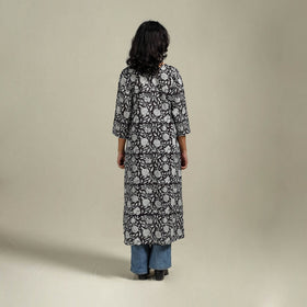 Hand cotton a-line sanganeri kurta for women 02