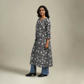 Hand cotton a-line sanganeri kurta for women 02