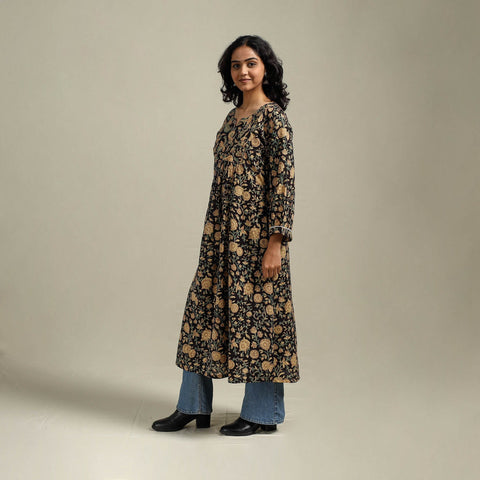 Hand cotton a-line sanganeri kurta for women 09