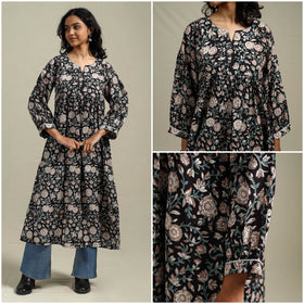 Hand cotton a-line sanganeri kurta for women 10