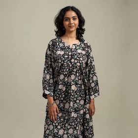 Hand cotton a-line sanganeri kurta for women 10