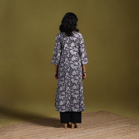 Hand cotton a-line sanganeri kurta for women 16