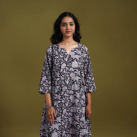 Hand cotton a-line sanganeri kurta for women 16