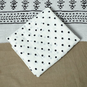 Hand block print cotton sanganeri 3pc unstitched dress