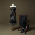 Hand block print cotton sanganeri 3pc unstitched dress
