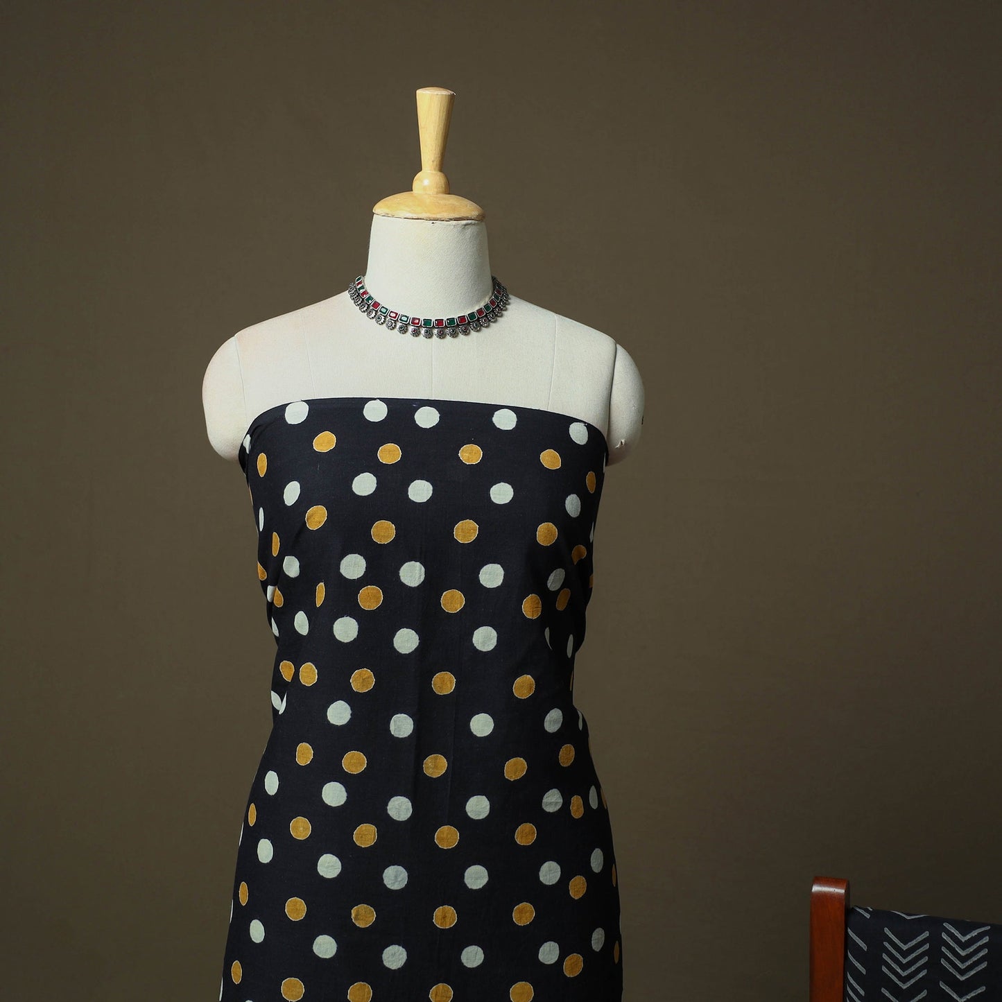 Hand block print cotton sanganeri 3pc unstitched dress