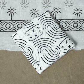 Hand block print cotton sanganeri 3pc unstitched dress