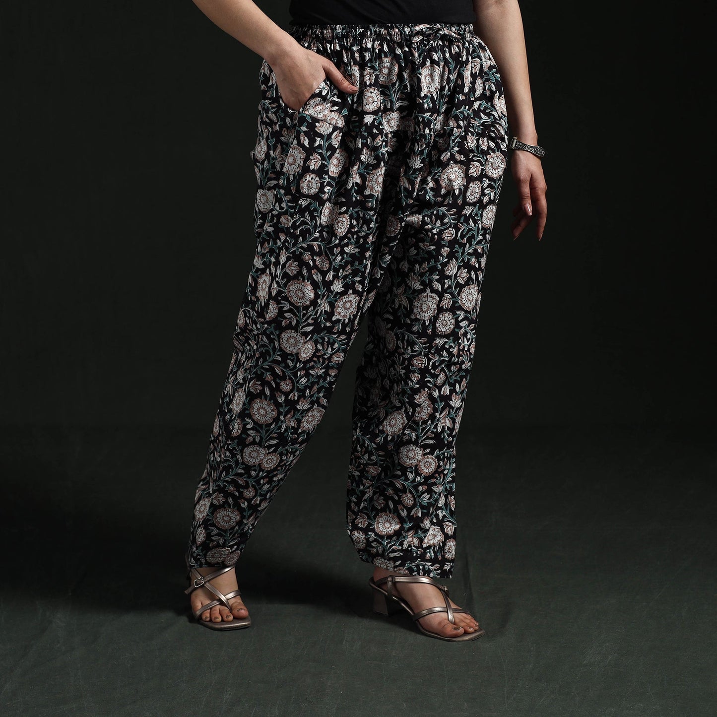 Hand block print cotton sanganeri salwar 07 - handcrafted