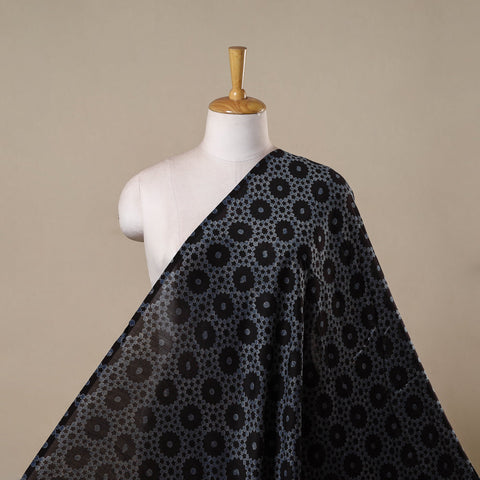 Hand natural dyed chanderi silk fabric 03 - handcrafted