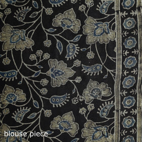 Hand block print natural dyed chanderi silk ajrakh saree 15