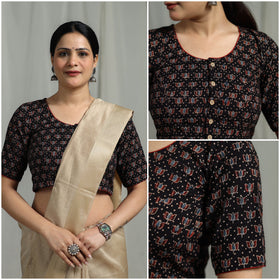 Hand natural dyed cotton readymade blouse 02 - handcrafted