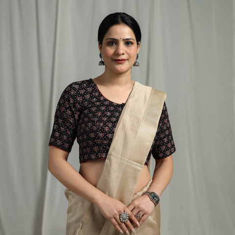 Hand natural dyed cotton readymade blouse 02 - handcrafted