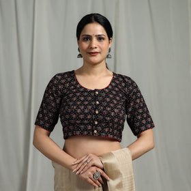Hand natural dyed cotton readymade blouse 02 - handcrafted