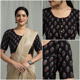 Hand natural dyed cotton readymade blouse 03 - handcrafted